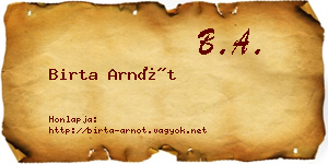 Birta Arnót névjegykártya